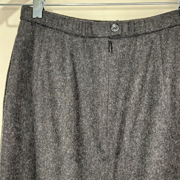 Vintage Pendleton Pencil Skirt Size 8 Petite Charcoal 100% Virgin Wool Lined - Picture 4 of 10